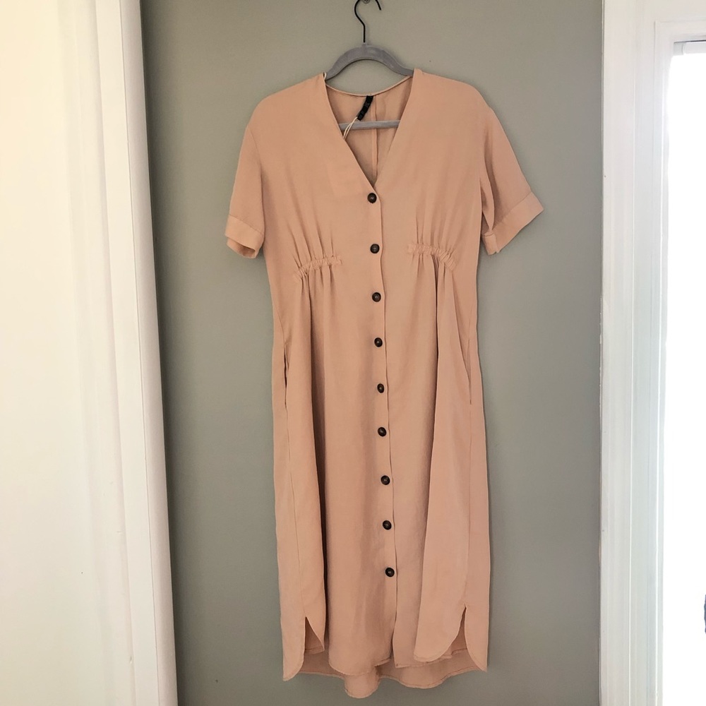 Zara Blush Button down dress